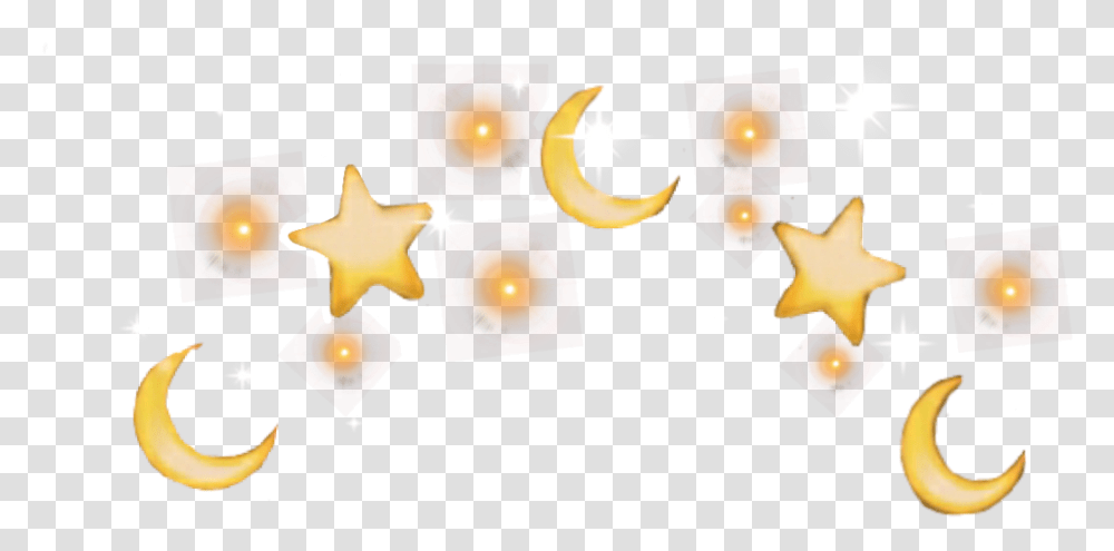 Moon Yellow Star Stars Emoji Kawaii Cute Crown Shine Star Crown, Symbol, Star Symbol, Ornament, Graphics Transparent Png