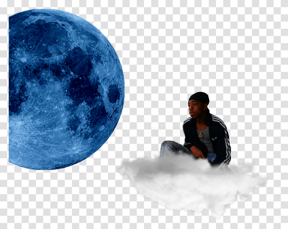 Moonman Blue Full Moon Clip Art Transparent Png