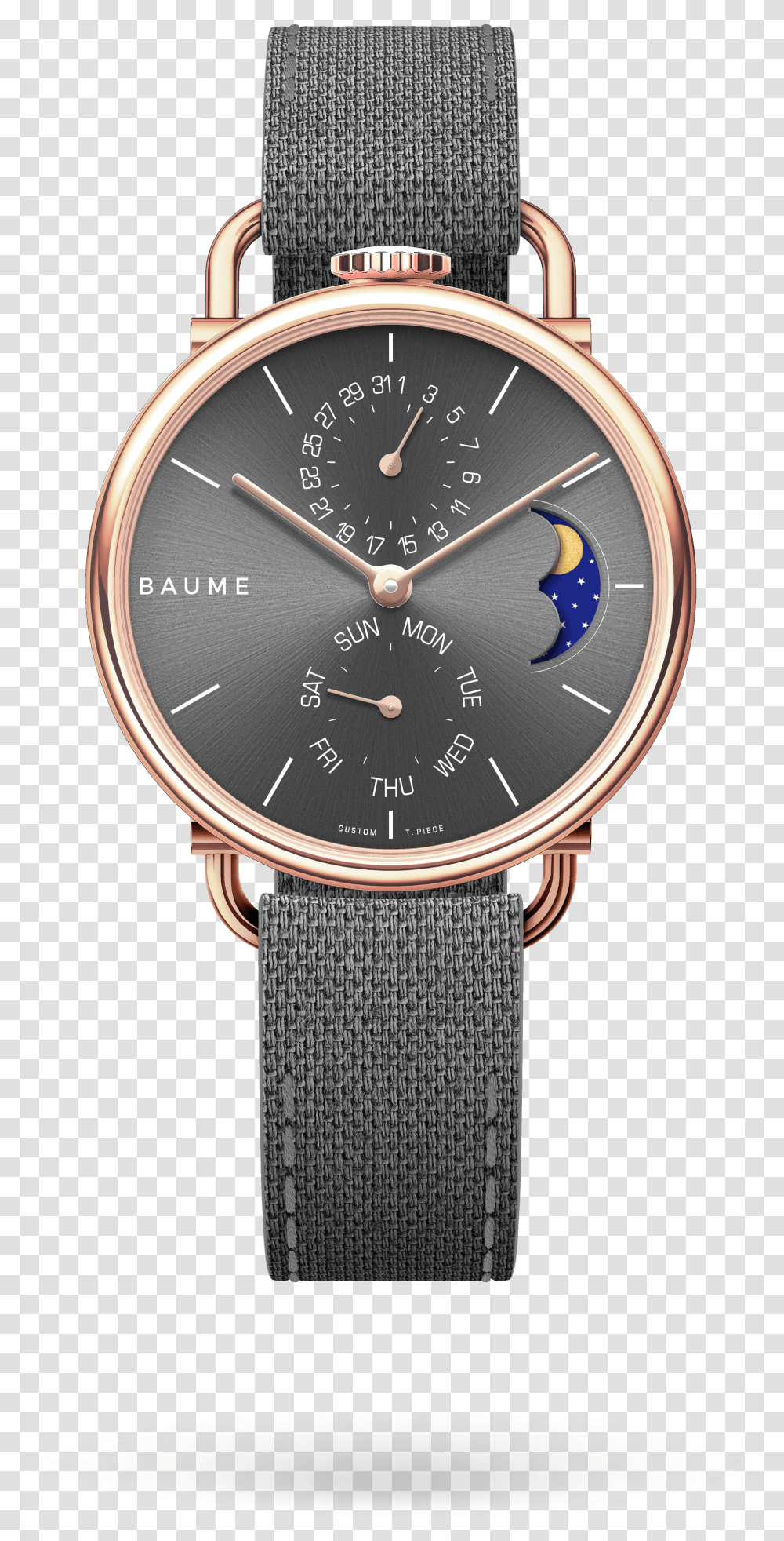 Moonphase Unisex Custom Watch Miyota Golden Case Custom Timepiece De Baume, Wristwatch, Clock Tower, Architecture, Building Transparent Png
