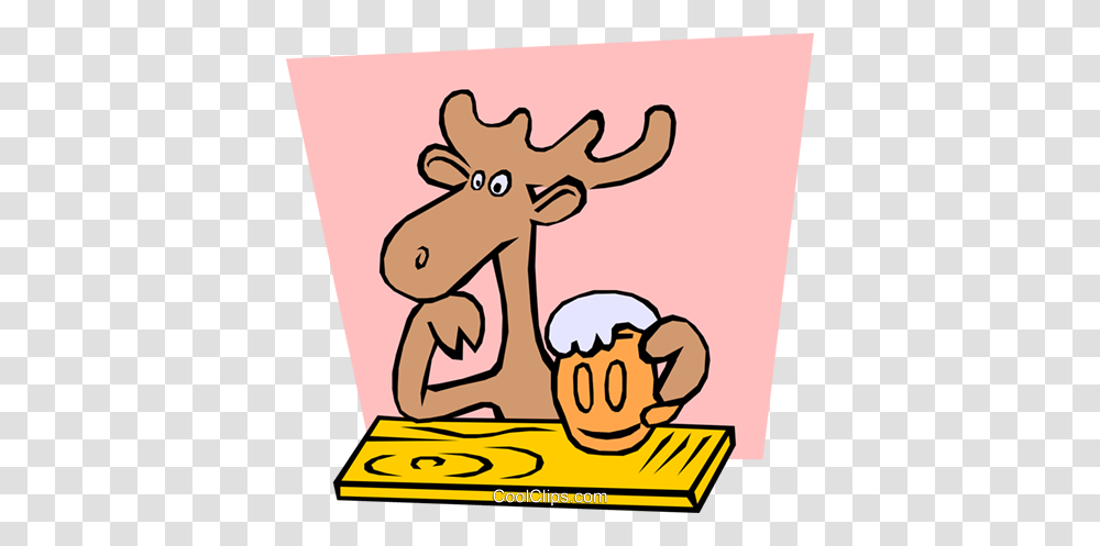 Moose Drinking Royalty Free Vector Clip Art Illustration, Advertisement, Poster, Flyer Transparent Png