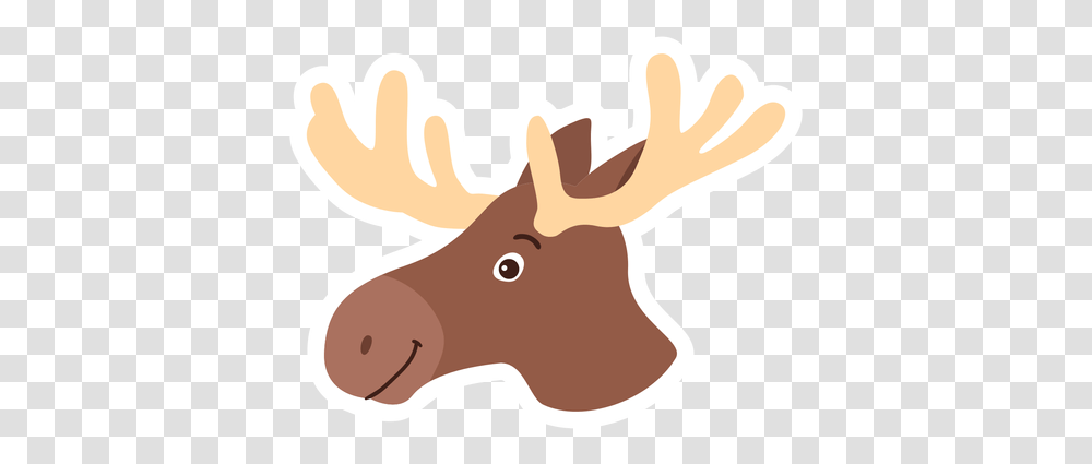 Moose Elk Antler Flat Sticker Caribou, Pig, Mammal, Animal, Soil Transparent Png