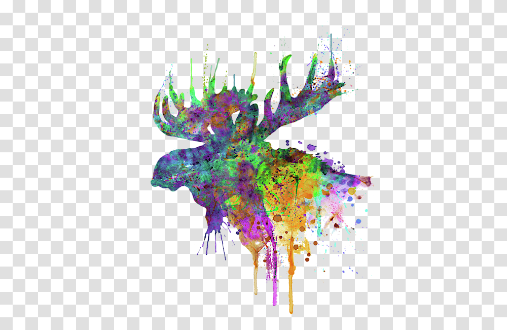 Moose Head Watercolor Silhouette Shower Curtain Vector Moose Head Silhouette, Ornament, Pattern, Fractal, Graphics Transparent Png