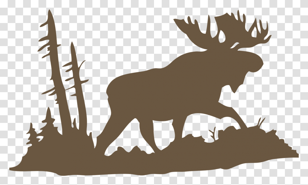 Moose Moose Silhouette, Wildlife, Animal, Mammal Transparent Png
