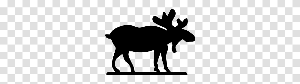 Moose Sihouette Clip Art Free Vector, Silhouette, Mammal, Animal, Cow Transparent Png