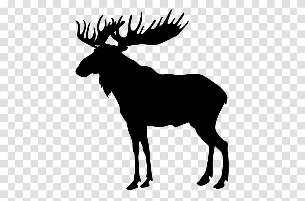 Moose Silhouette Clip Art Image Sagome Stencyl, Gray, World Of Warcraft Transparent Png