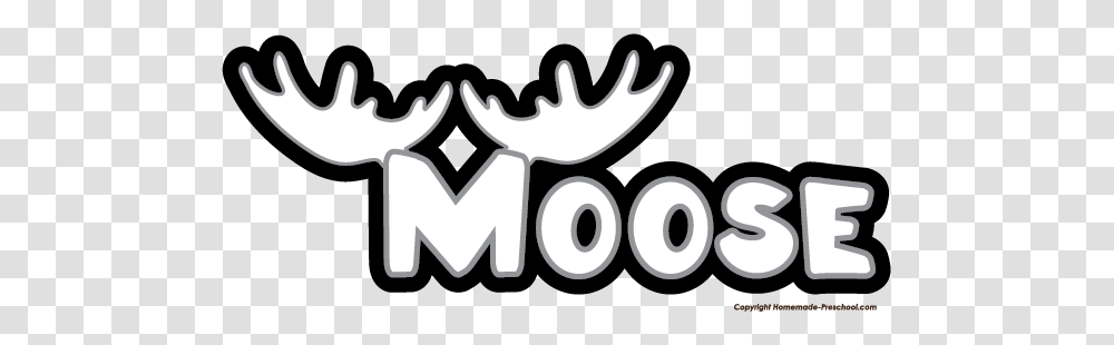 Moose Word Antlers Bw Image, Label, Sticker Transparent Png