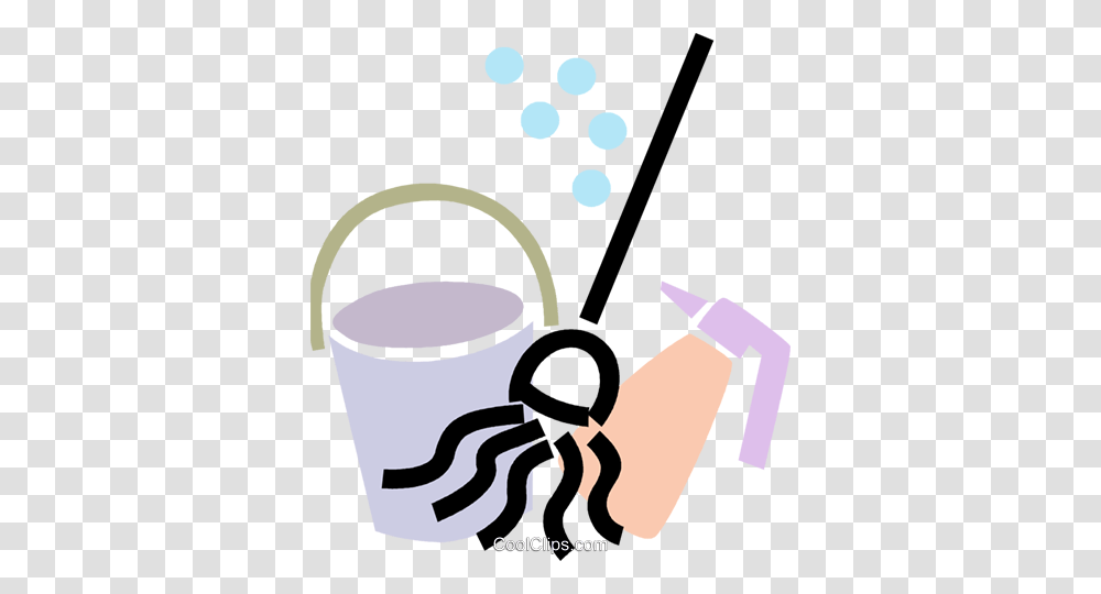 Mop And Pail With Household Cleaner Royalty Free Vector Clip Art, Bucket, Outdoors, Washing, Leisure Activities Transparent Png