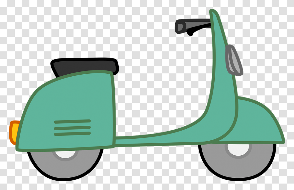 Moped Scooter Bike White Green Kids Scrapbook Moped Clip Art, Transportation, Vehicle, Motorcycle Transparent Png