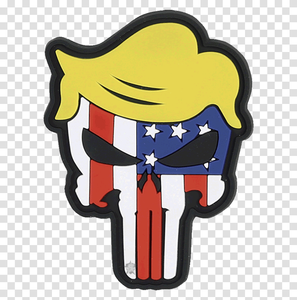 Morale Patches Trump Punisher Patch, Label, Text, Sticker, Symbol Transparent Png