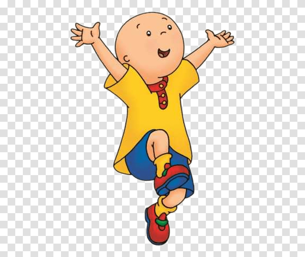 More Caillou Pictures Caillou Funny, Person, Kicking, Baby, Kneeling Transparent Png