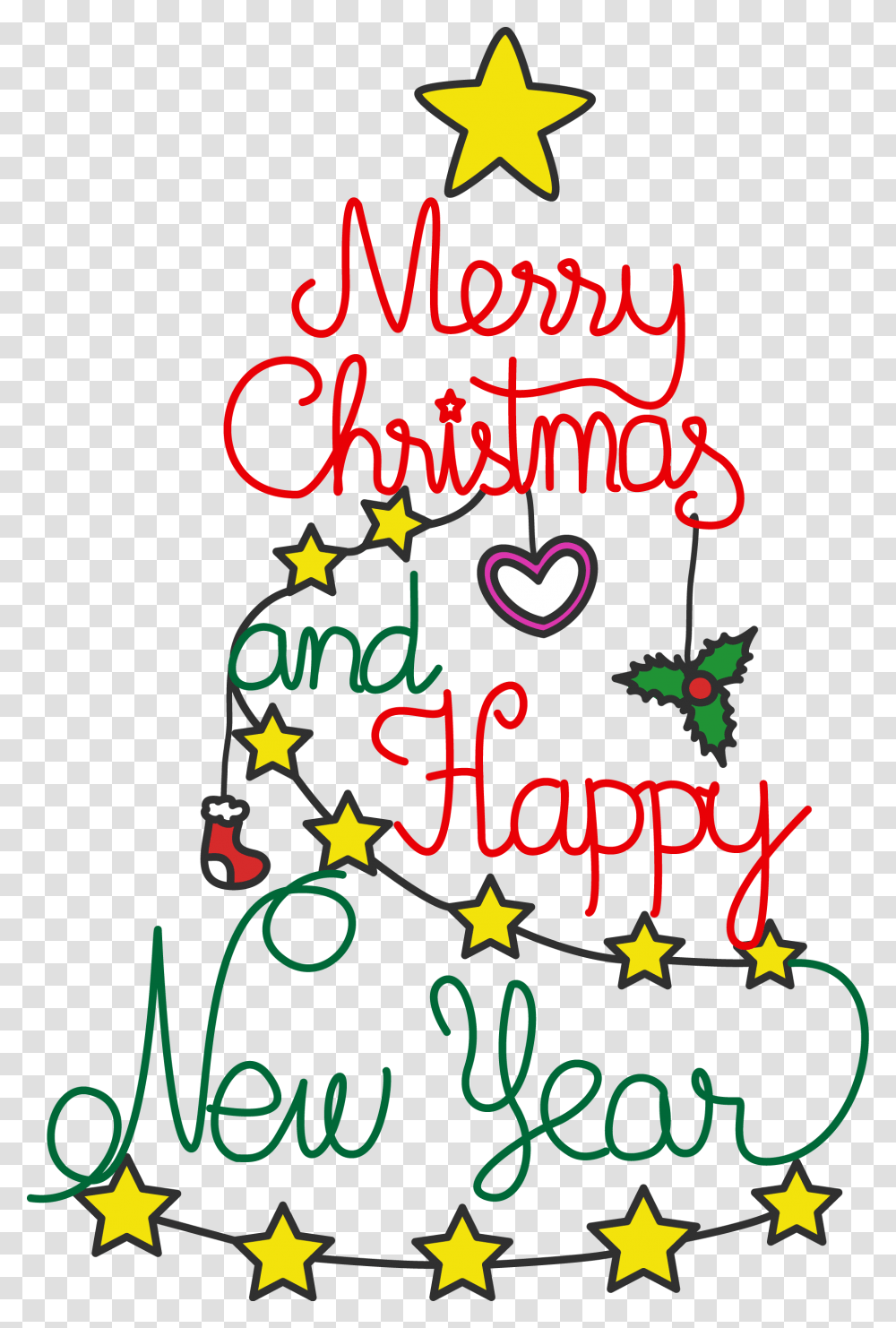 More Free Merry Christmas And Blessed New Year Merry Christmas And Happy New Year Free, Alphabet, Handwriting, Number Transparent Png