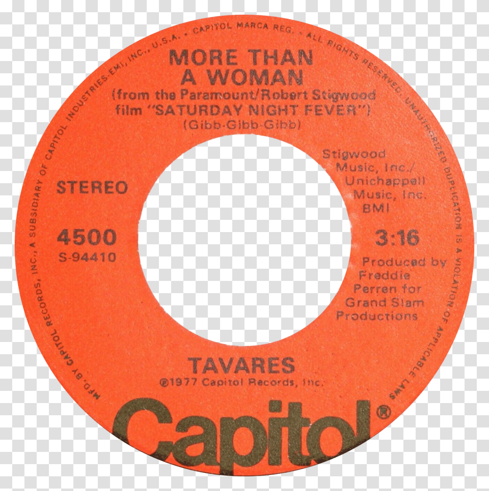 More Than A Woman By Tavares Side A Us Vinyl Circle, Disk, Word, Label Transparent Png