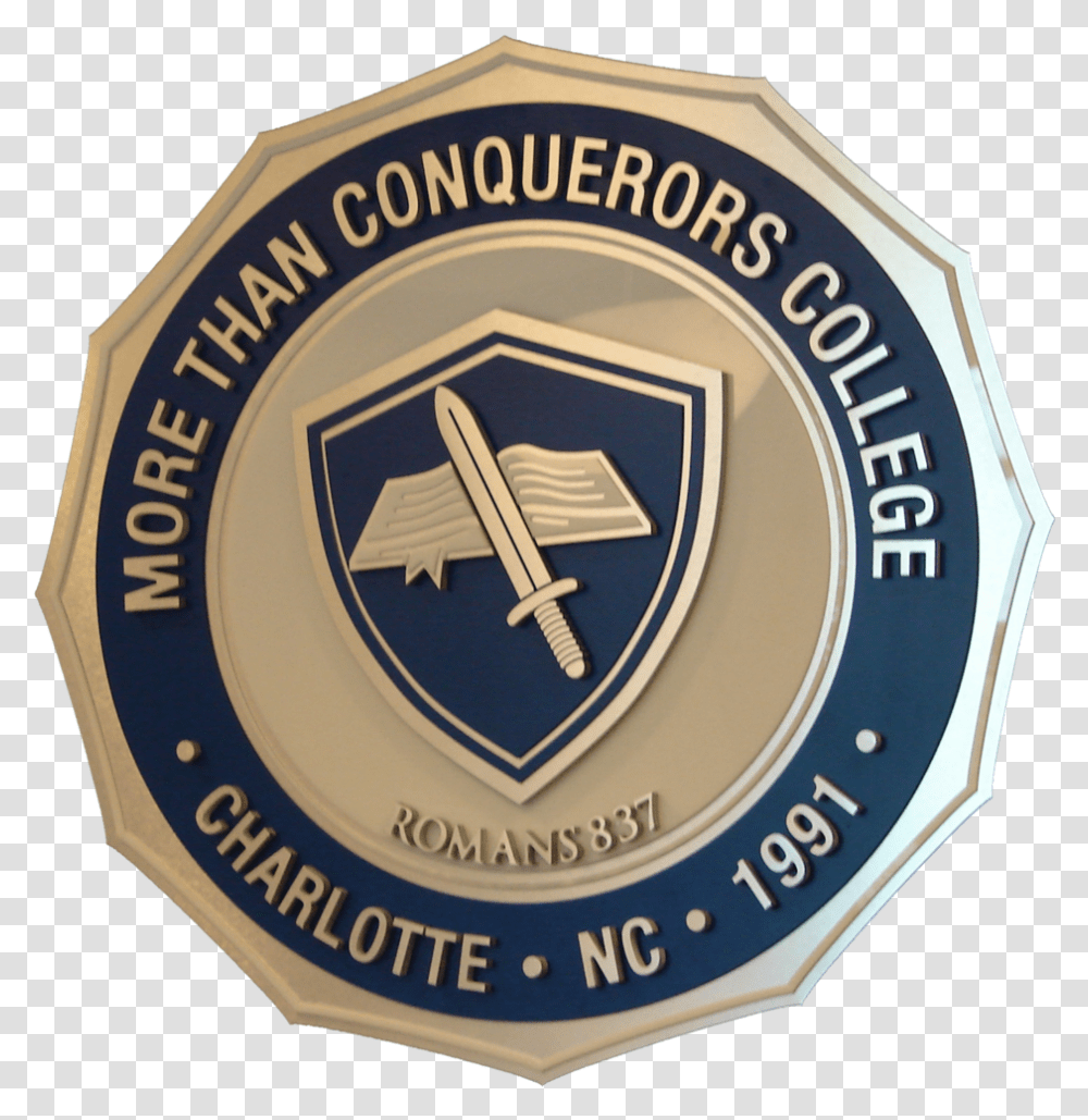 More Than Conquerors College, Logo, Trademark, Clock Tower Transparent Png