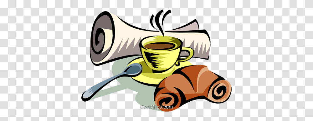 Morning Coffee Royalty Free Vector Clip Art Illustration, Coffee Cup, Beverage, Drink, Pottery Transparent Png