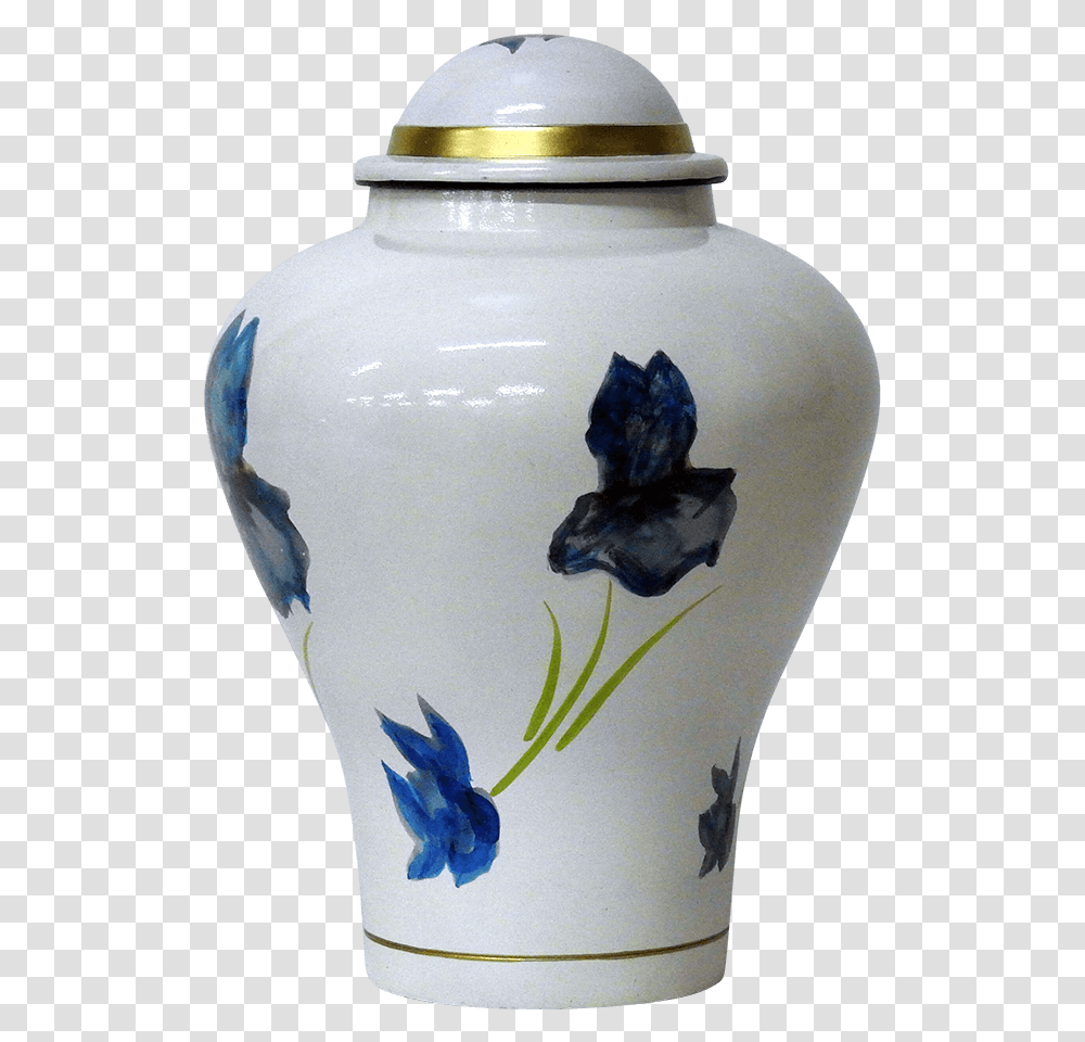 Morning Glory White Flower Cremation Urn Safe Passage Urns Blue And White Porcelain, Art, Pottery, Jar, Bird Transparent Png