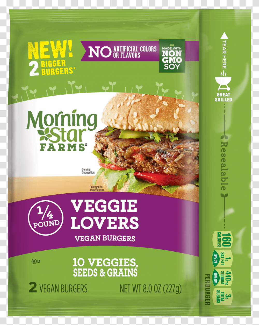 Morning Star Meat Lovers Vegan Burger, Food, Advertisement, Poster, Flyer Transparent Png