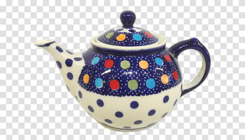 Morning Teapot In Fun Dots Pattern Teapot, Pottery, Birthday Cake, Dessert, Food Transparent Png