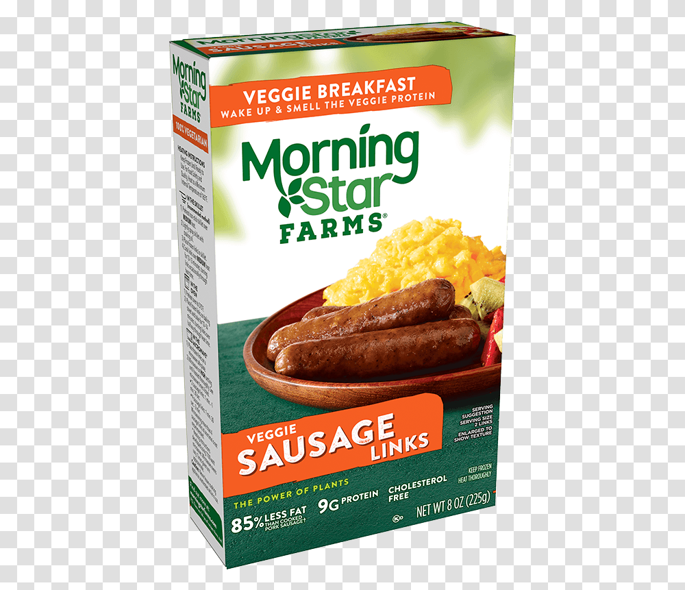 Morningstar Farms Veggie Breakfast Sausage Links Morning Star Vegan Bacon, Hot Dog, Food, Relish, Tin Transparent Png
