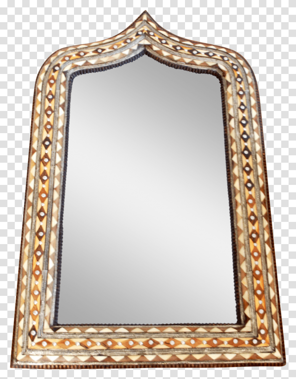 Moroccan Bone Inlaid Arch Mirror, Rug Transparent Png