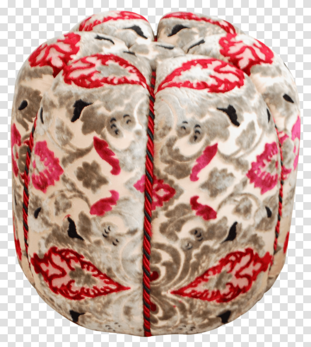 Moroccan Fabric Pouf Red Amp Grey Velvet Transparent Png