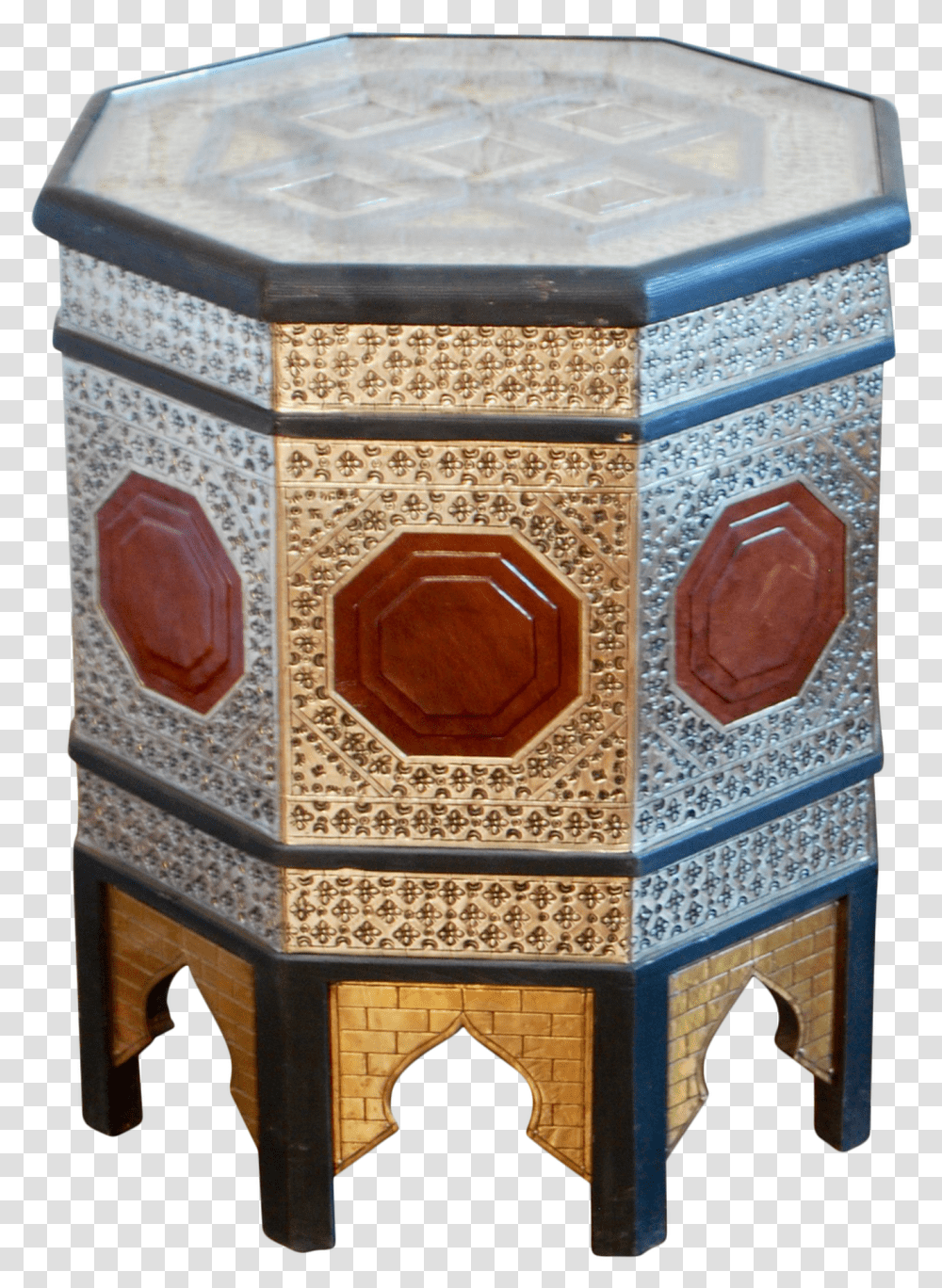Moroccan Metal Amp Leather Side Table Transparent Png