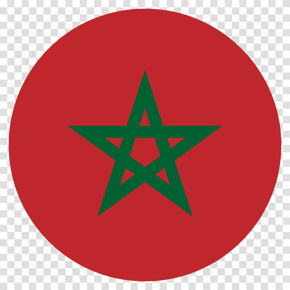 Morocco Flag Circle, Star Symbol, Cross, Road Sign Transparent Png