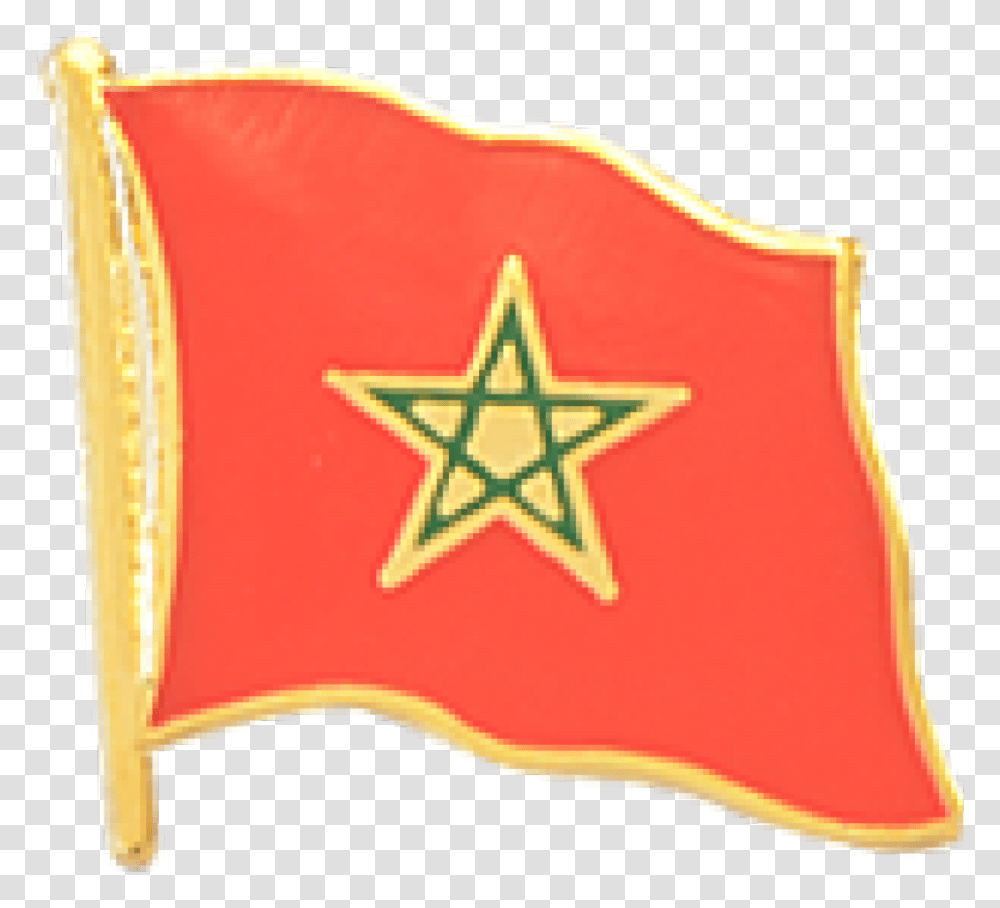 Morocco Flag Pin Badge Drapeau Maroc, Star Symbol Transparent Png