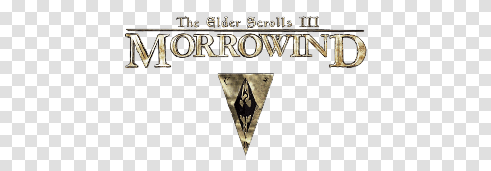 Morrowind Logo Games Logonoidcom Elder Scrolls Iii Morrowind Logo, Text, Arrowhead, Novel, Book Transparent Png