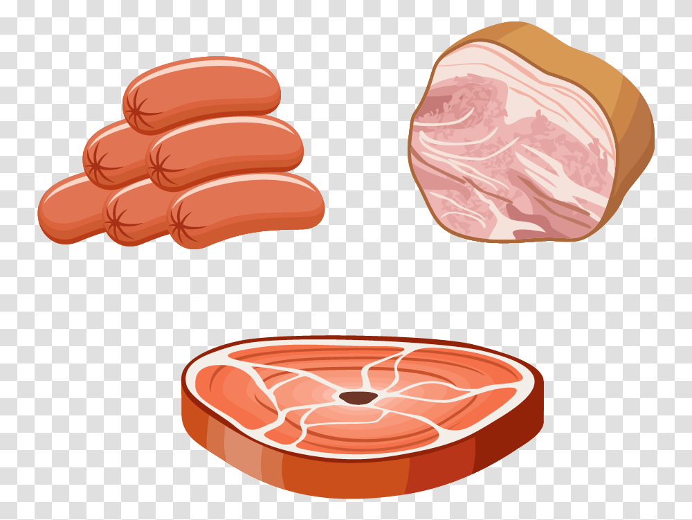 Mortadella Ham Bologna Sausage Steak Sausage And Ham Cartoon, Food, Pork Transparent Png