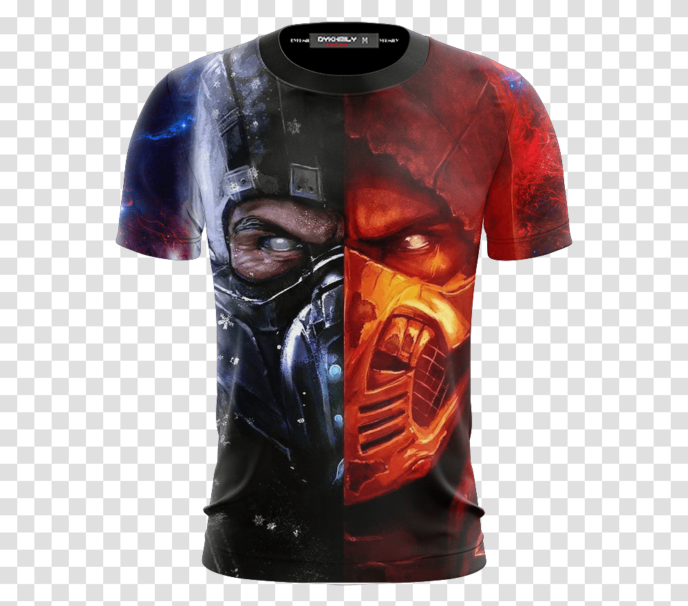 Mortal Kombat Scorpion And Subzero 3d T Shirt Scorpion Sub Zero Mk, Apparel, Person, Sleeve Transparent Png