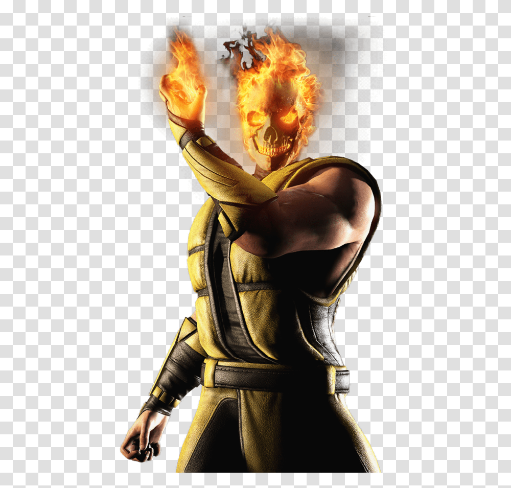 Mortal Kombat Scorpion Mkx Hell Spawn Scorpion, Person, Costume, Fireman Transparent Png