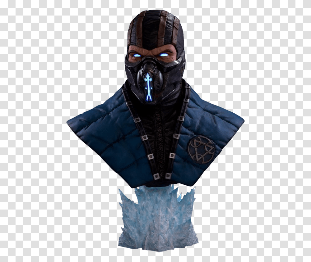 Mortal Kombat X Sub Zero Bust Statue, Person, Jacket, Costume Transparent Png