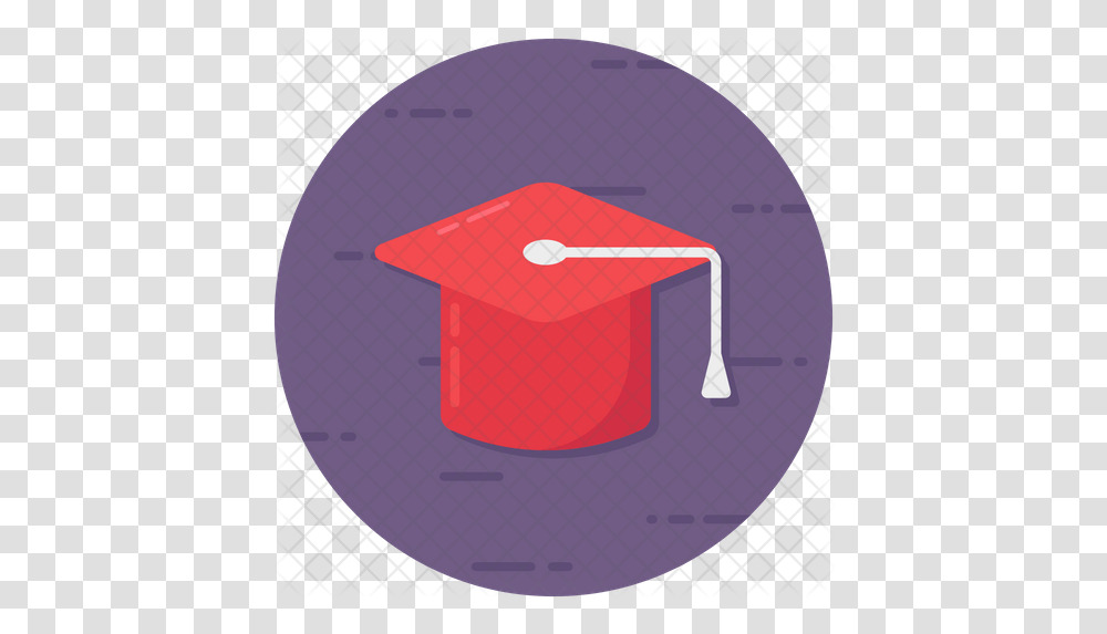 Mortarboard Icon Of Rounded Style Circle, Text, Security, Weapon, Weaponry Transparent Png