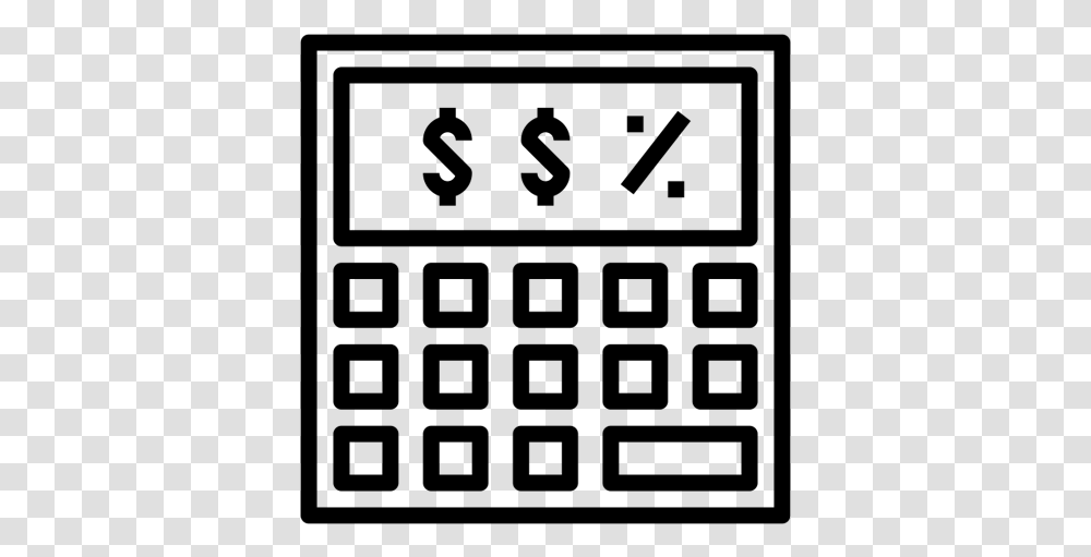 Mortgage Calculator Calculator Line Icon, Gray Transparent Png