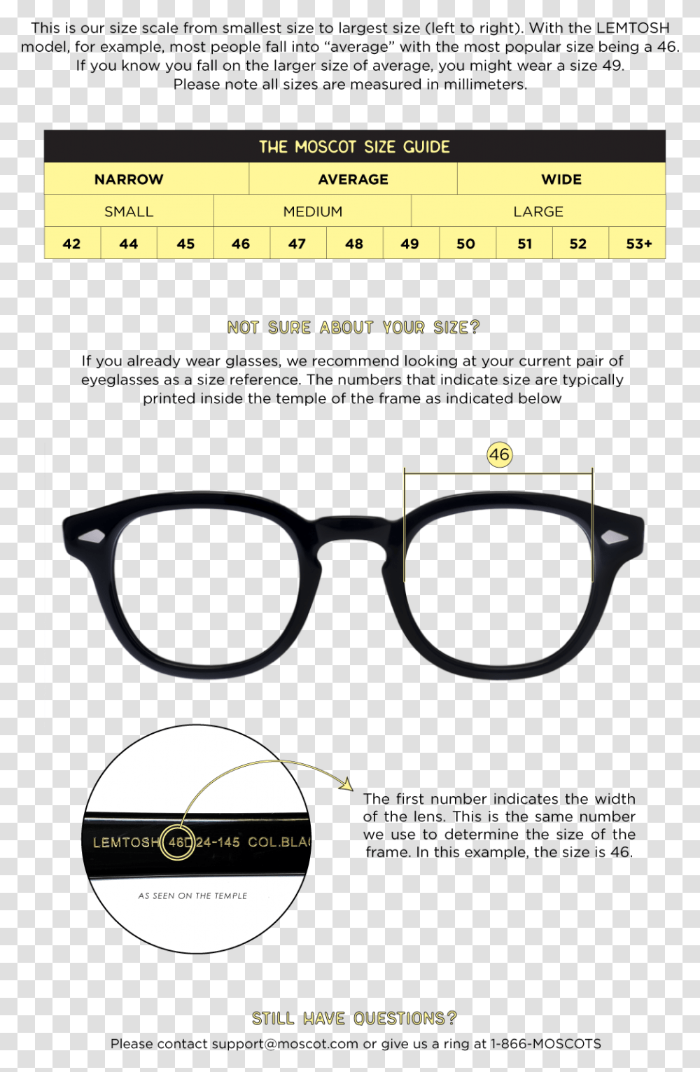 Moscot Lemtosh Size Chart Download Moscot Lemtosh Size Chart, Glasses, Accessories, Accessory, Sunglasses Transparent Png