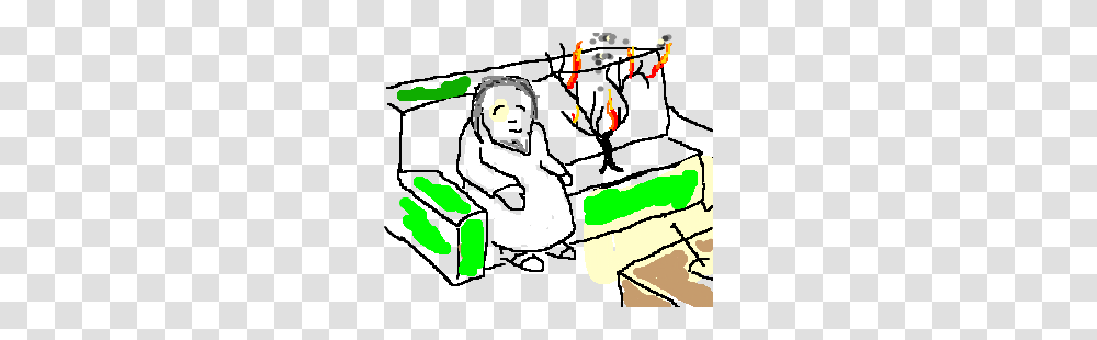 Moses And The Burning Bush Chill Watching Tv, Person Transparent Png