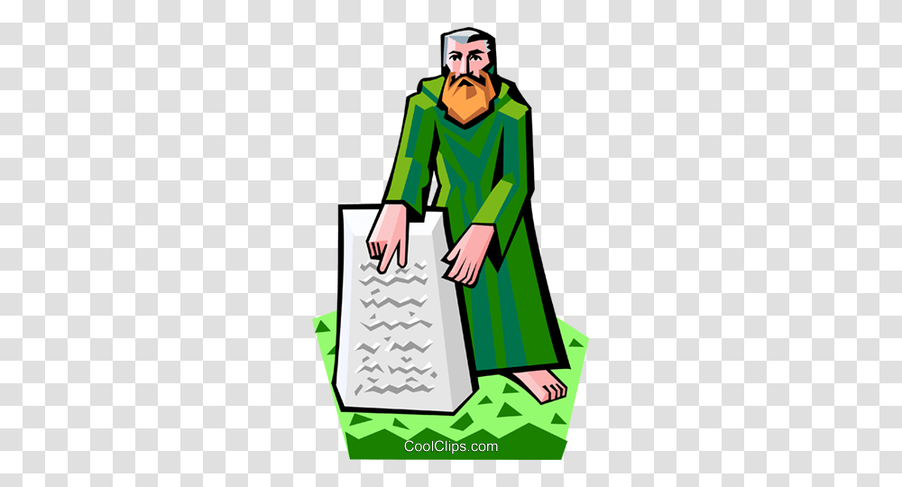 Moses With The Ten Commandments Royalty Free Vector Clip Art, Person, Sleeve, Coat Transparent Png