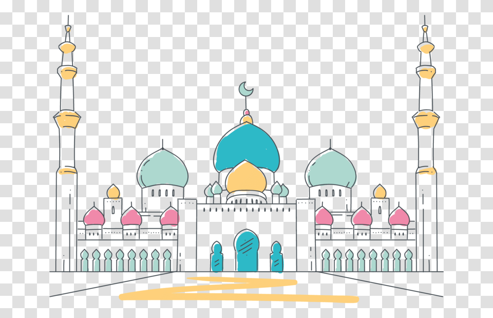 Mosque Clipart Mosque Cartoon Background, Dome, Architecture, Building Transparent Png