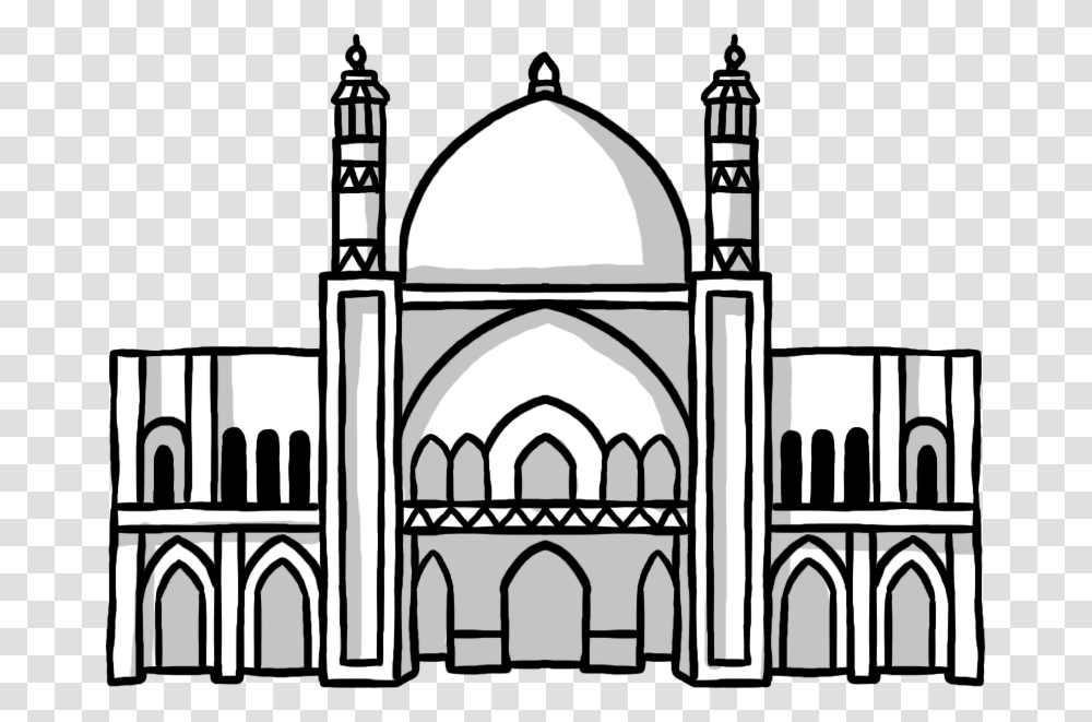 Mosque Clipart Sketch Sketch Of Muslim Church, Dome, Architecture, Building Transparent Png