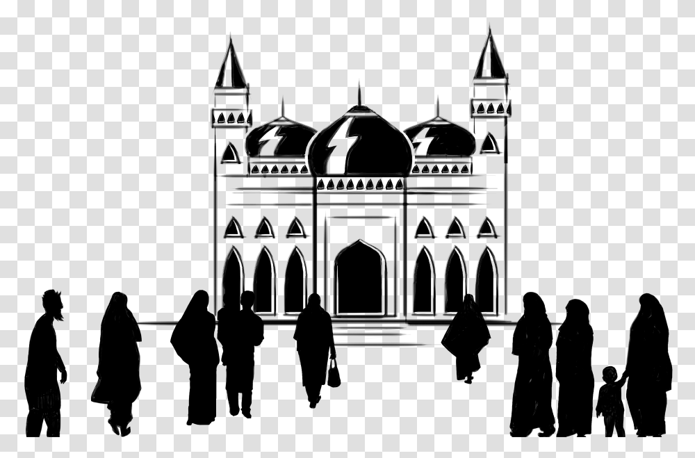 Mosque Islam Place Of Worship Salah Orang Ke Masjid, Dome, Architecture, Building, Person Transparent Png