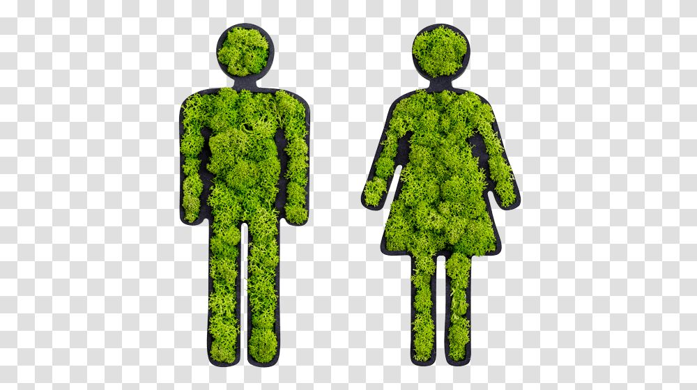Moss Toilets Signs Couple With Reindeer Moss Stylegreen English, Robot, Alien, Long Sleeve Transparent Png