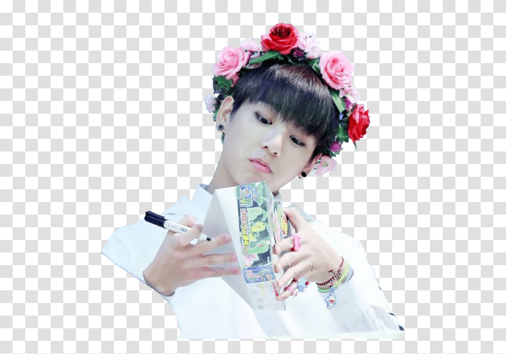 Most Beautiful Bts Jungkook Download, Person, Flower, Plant Transparent Png