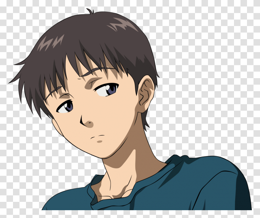 Most Hated Main Characters In Anime Shinji Ikari, Person, Face, Neck, Sleeve Transparent Png