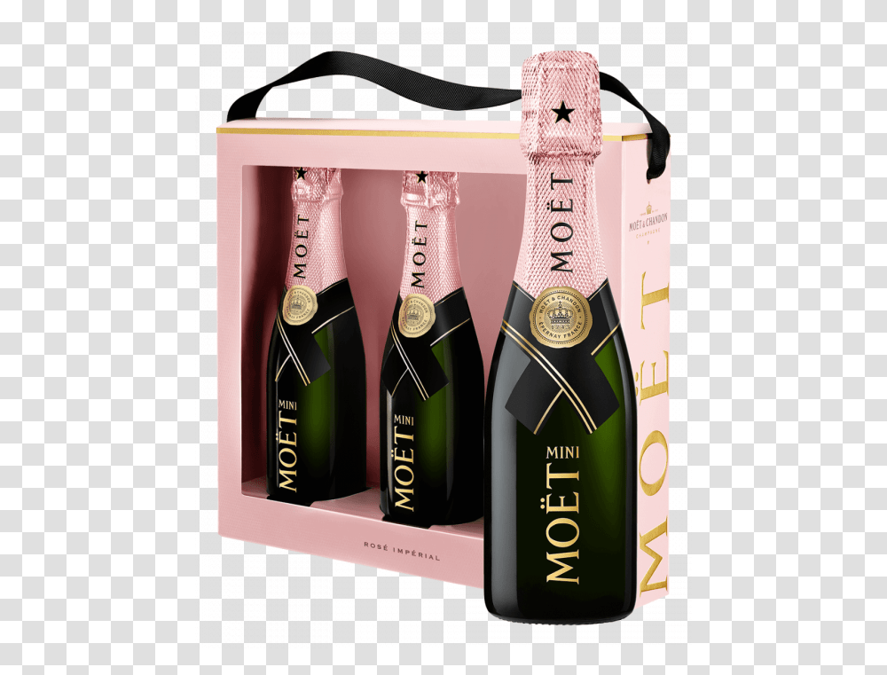 Mot & Chandon Rose Nv Mini 3 X 200ml Gift Pack Moet Rose Mini 3 Pack, Alcohol, Beverage, Drink, Wine Transparent Png