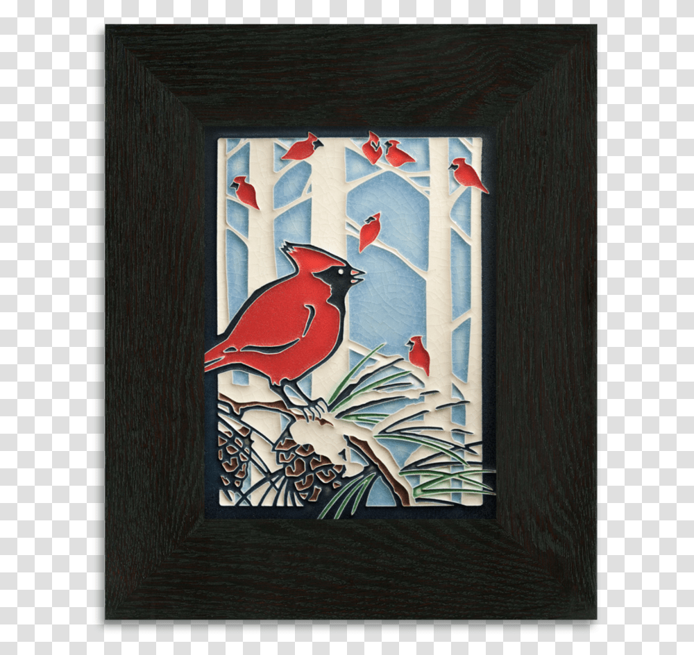 Motawi Cardinal Tile, Bird, Animal, Flag Transparent Png