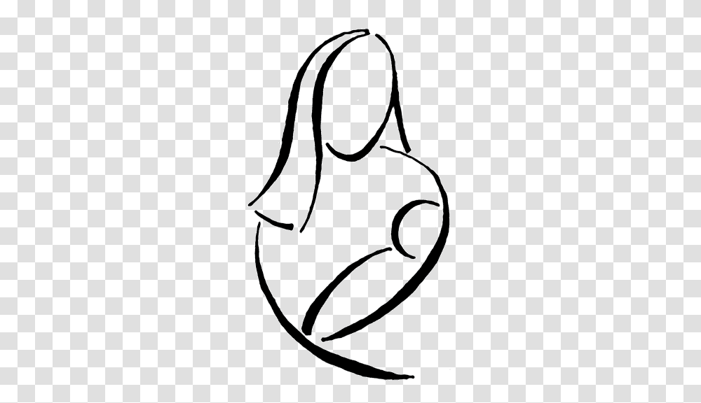 Mother And Baby Clipart Only Mother, Stencil, Label, Drawing Transparent Png