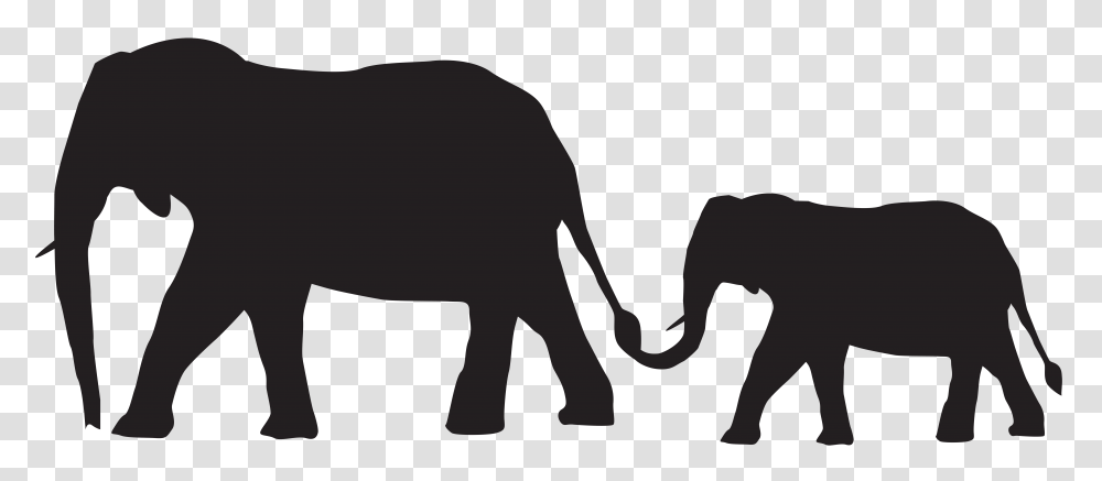 Mother And Baby Elephants Silhouette Clip Art Gallery Transparent Png