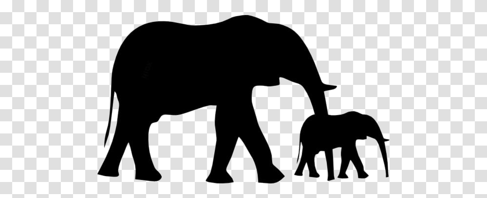 Mother And Baby Images Alabama Elephant, Silhouette, Mammal, Animal, Wildlife Transparent Png