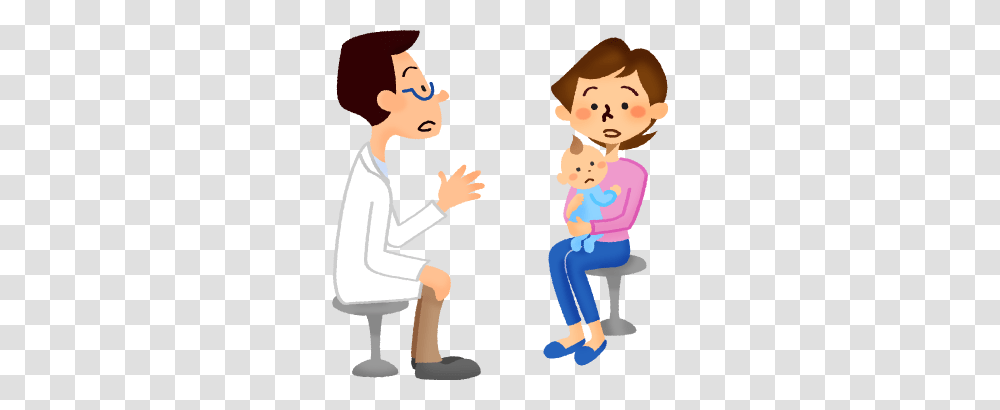 Mother And Baby Receiving A Medical Consultation In Pediatrics, Person, People, Female, Family Transparent Png