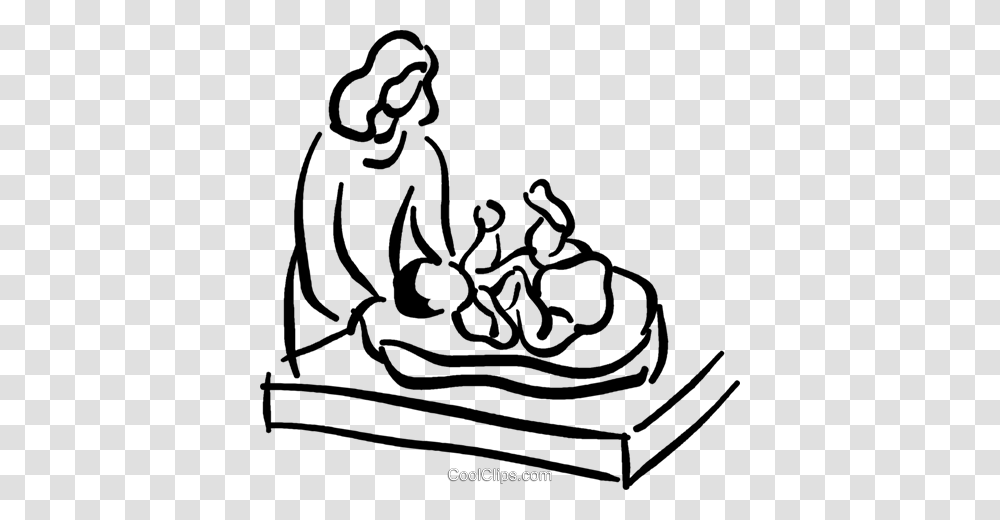 Mother And Baby Royalty Free Vector Clip Art Illustration, Antelope, Mammal, Animal, Statue Transparent Png